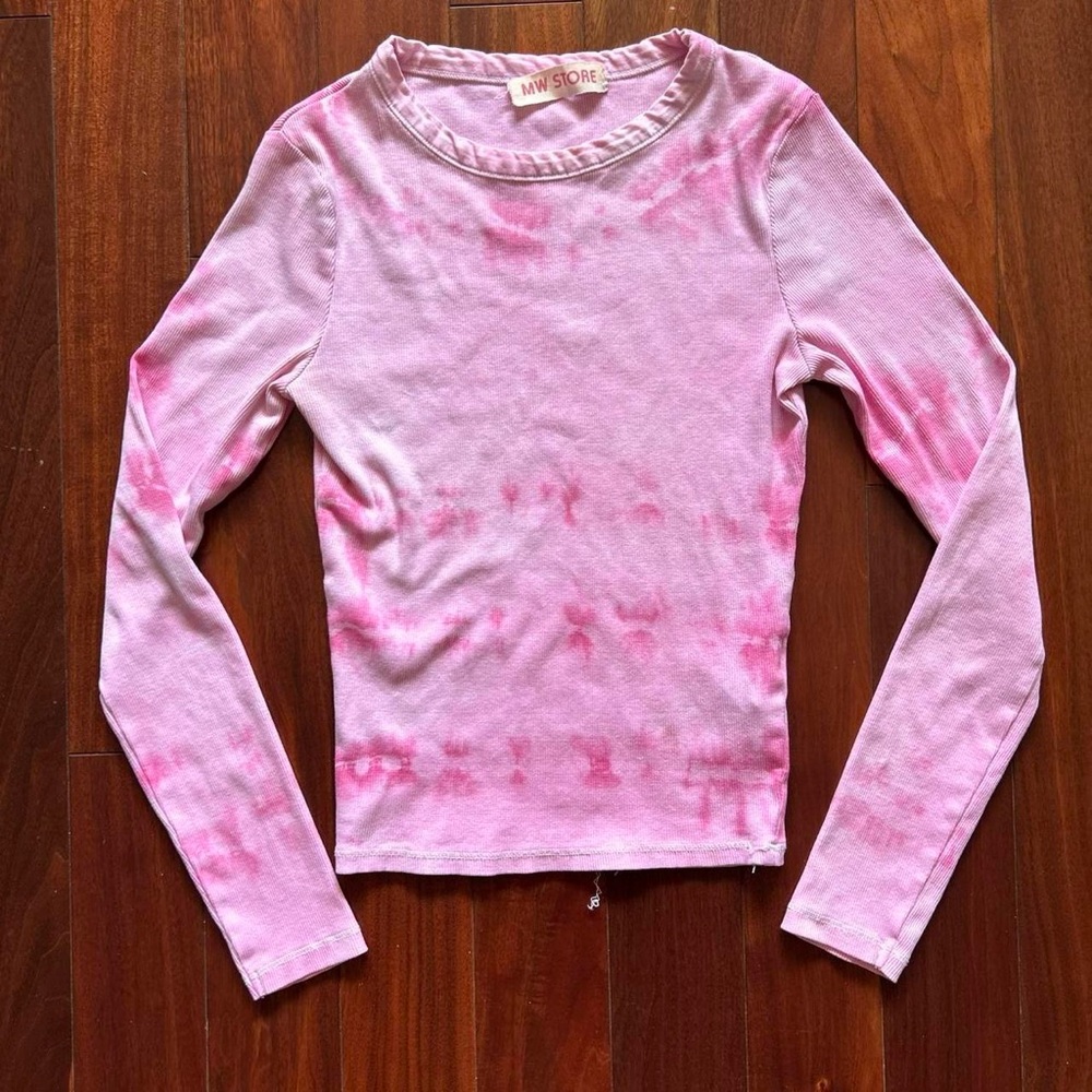 Pink Tie-Dye Long Sleeve Tee